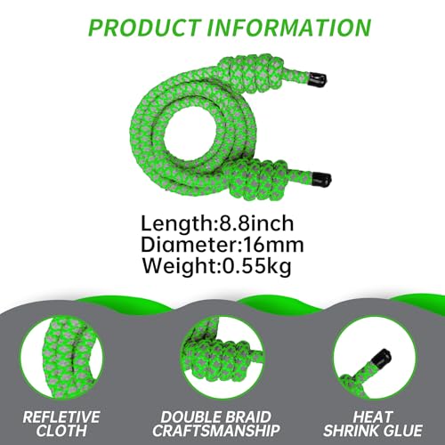 GIAHAND Heavy Weighted Jump Rope for Men and Women, Professional Flow Rope for Fitness, CrossFit, HIIT, Boxing, Night Glow Workout Rope, Adjustable Gym and Indoor Outdoor Exercise Green - Image 3