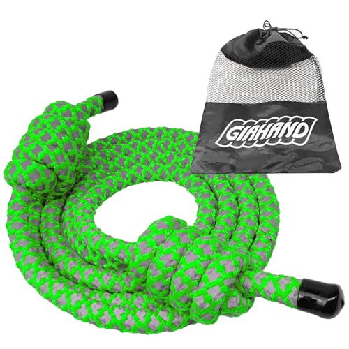 GIAHAND Heavy Weighted Jump Rope for Men and Women, Professional Flow Rope for Fitness, CrossFit, HIIT, Boxing, Night Glow Workout Rope, Adjustable Gym and Indoor Outdoor Exercise Green - Image 1