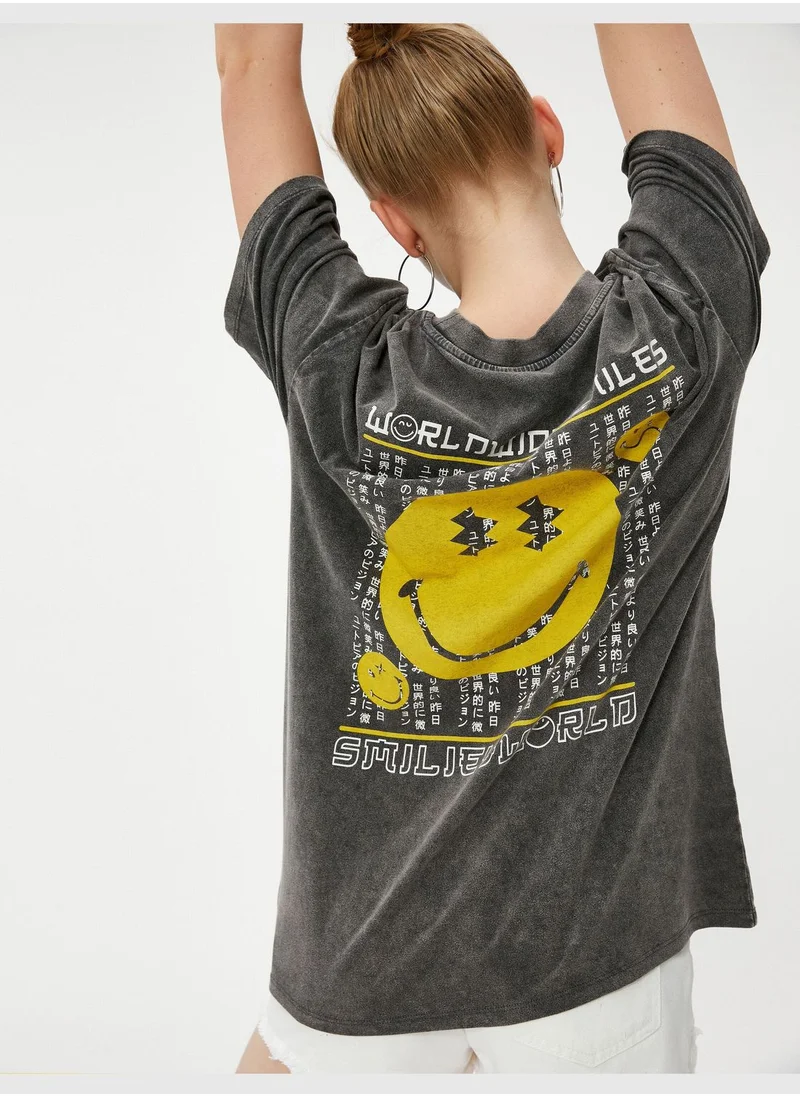 كوتون SmileyWorld® Licensed Back Printed Short Sleeve T-Shirt