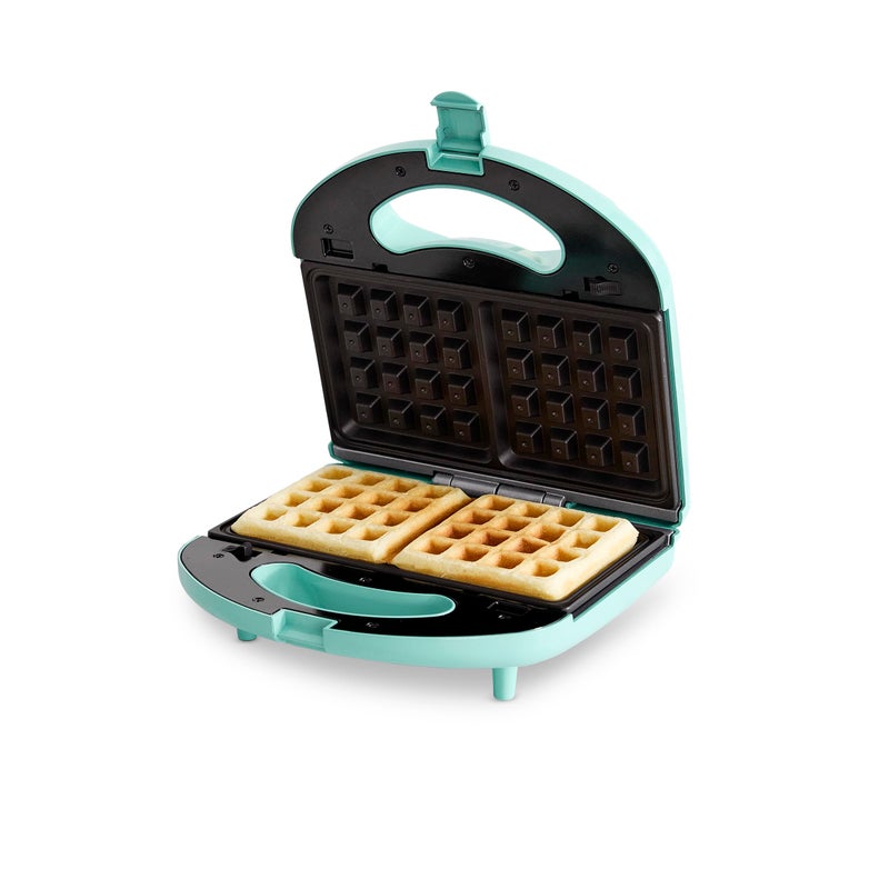 GreenLife Electric Waffle Sandwich Maker, Toaster, Panini Press with Healthy Ceramic Nonstick Plates, Perfect for Tuna Melts, Crispy Rice, Grilled Cheese, LED Indicator Light, PFAS-Free, Turquoise - Image 1