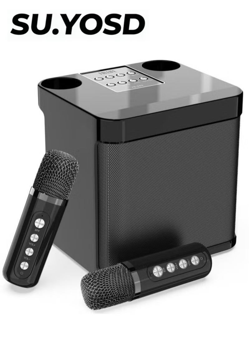SU.YOSD Professional Portable Karaoke Sound System with Dual Ultra High Frequency Wireless Microphones, 3000mAh Long Battery Life, Bluetooth 5.3 + USB/TF/AUX Multi-Input - Image 1