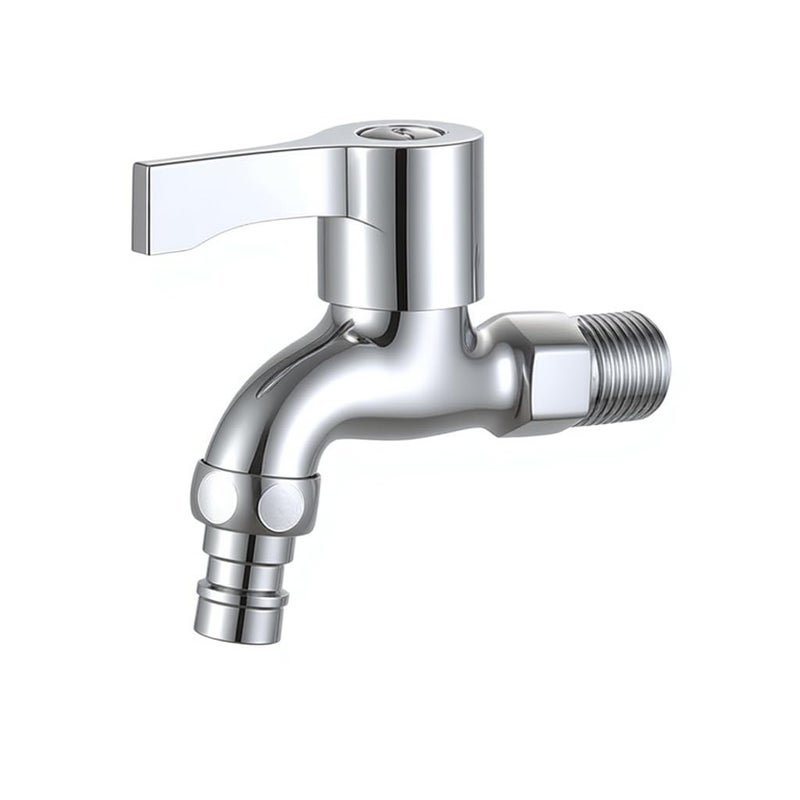 SNAPPSY Washing Machine Faucet Copper 4â€‘Point Quickâ€‘Open Extended Spout | 304 Stainless Steel Valve for Washers, Outdoor Water Sources, Sinks, Gardens | Electroplated Finish, 15mm Seat, 1.0 Pressure - Image 2