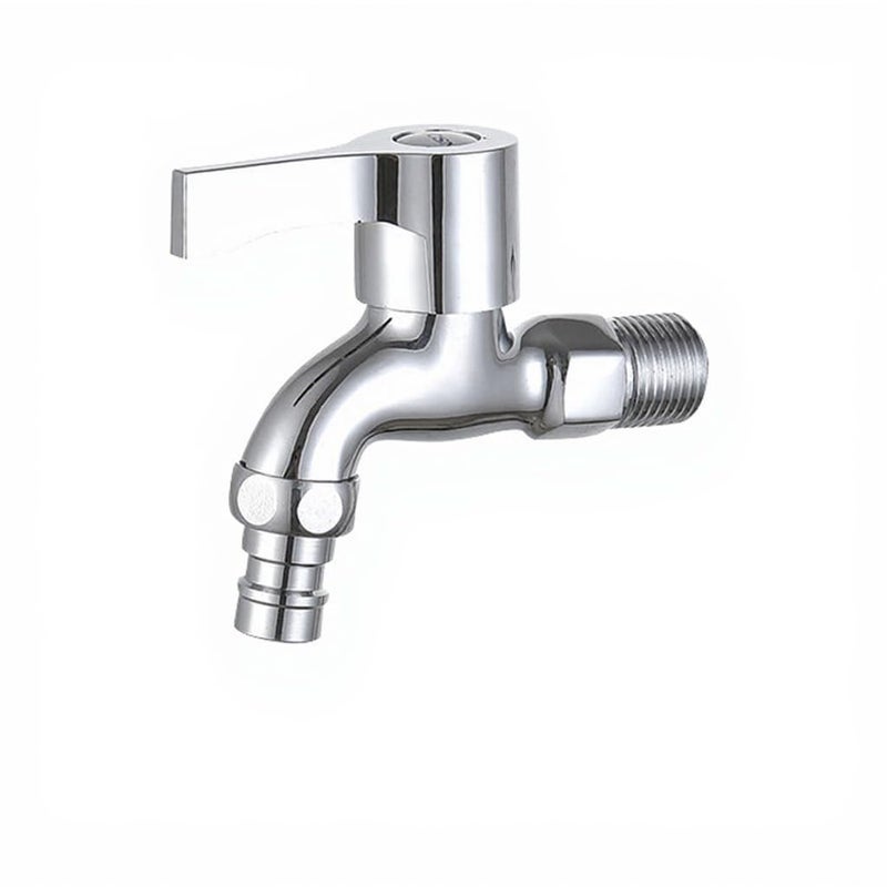 SNAPPSY Washing Machine Faucet Copper 4â€‘Point Quickâ€‘Open Extended Spout | 304 Stainless Steel Valve for Washers, Outdoor Water Sources, Sinks, Gardens | Electroplated Finish, 15mm Seat, 1.0 Pressure - Image 1