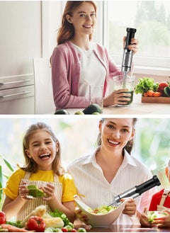 Hoffmans 4 in 1 Hand Blender,1000 W 21 Speeds Electric Handheld Blender with Chopper,Mixer,Stainless Steel Blades for Soup, Smoothie, Puree,Baby Food,HM-8026  - Image 4