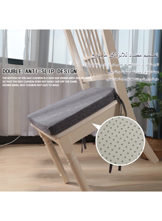 Foam Chair Cushions for Dining Chairs Set of 2, Non Slip Kitchen Chair Pads, 42x40.5x4 cm, Indoor Dining Chair Cushions with Ties, U-Shaped Seat Cushions for Kitchen Chairs - Image 4