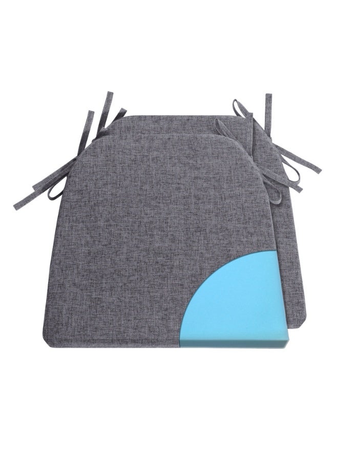 Foam Chair Cushions for Dining Chairs Set of 2, Non Slip Kitchen Chair Pads, 42x40.5x4 cm, Indoor Dining Chair Cushions with Ties, U-Shaped Seat Cushions for Kitchen Chairs - Image 1