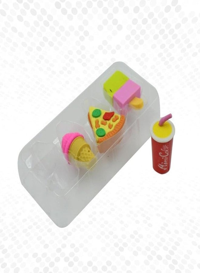 Yanmai Food-Themed Eraser Set - Fun Assorted Mini Erasers for Kids & Students - Includes Pizza, Ice Cream, Soda & More - Perfect for School, Party Favors & Gifts - Image 1