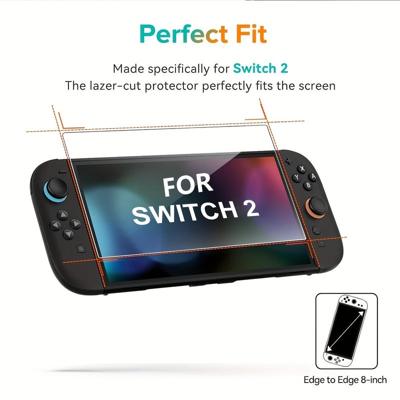 2 or 3 Piece Transparent Tempered Glass Screen Protector For Nintendo Switch 2 - Image 4