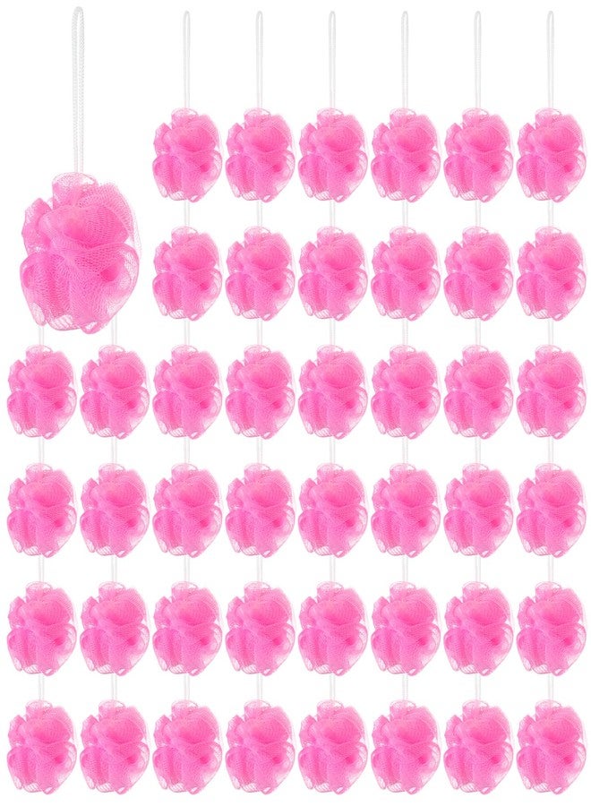 Suttmin 50 Pcs Loofah Sponge Bulk Mini Shower Sponge 3 Inch Loofahs Shower Pouf Mesh Shower Ball for Women Kids Men Exfoliating Bath Scrubber Travel Size Shower Gift(Pink) - Image 1