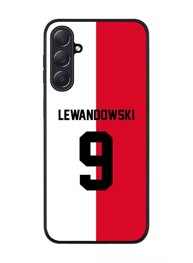 Stylizedd Rugged Black edge case for Samsung Galaxy M54 5G, Slim fit Soft Case Flexible Rubber Edges Anti Drop TPU Gel Thin Cover -  Football Team - Poland, Player Name - Lewandowski - Image 1