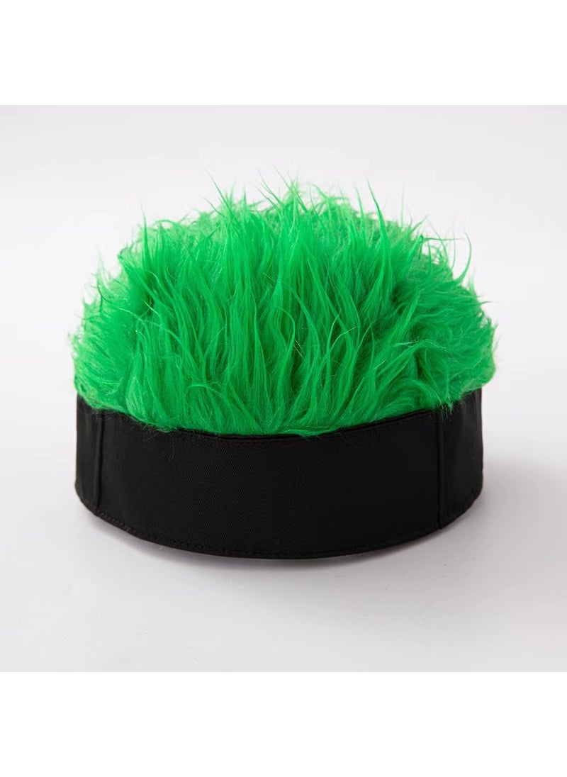 Generic - Vintage Hip Hop Wig Cap Breathable Green hair - Image 1