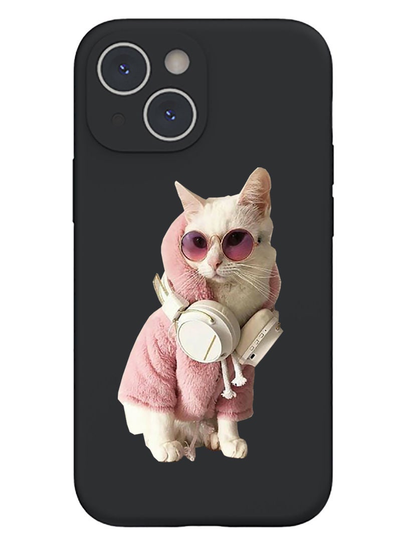 Theodor غطاء سليم واقي من السيليكون السائل مع حماية كاملة للجسم مضاد للخدش ومضاد للصدمات لجهاز آيفون 13 باللون الأسود - للنساء بأناقة - Image 1