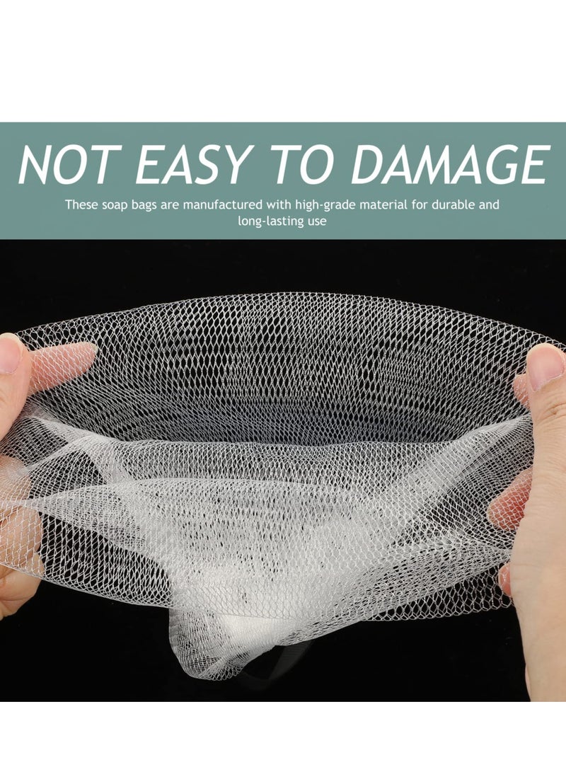 Excefore 20 Pcs Mesh Storage Bag, Soap Bag Soft for Shower, Bubble Soap Foaming Net, Soap Pouch Saver with Drawstring, Suitable for Shower Face Washing - Image 5