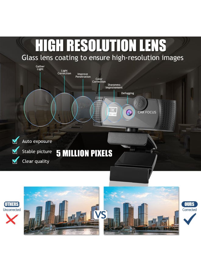 USB Network Computer Camera Smart Live Broadcast Protection Cover 4k 2k 1080P Beauty Fill Light HD Webcam-Color:8802-1080P - Image 5