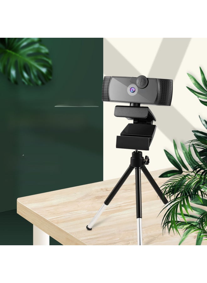 USB Network Computer Camera Smart Live Broadcast Protection Cover 4k 2k 1080P Beauty Fill Light HD Webcam-Color:8802-1080P - Image 3