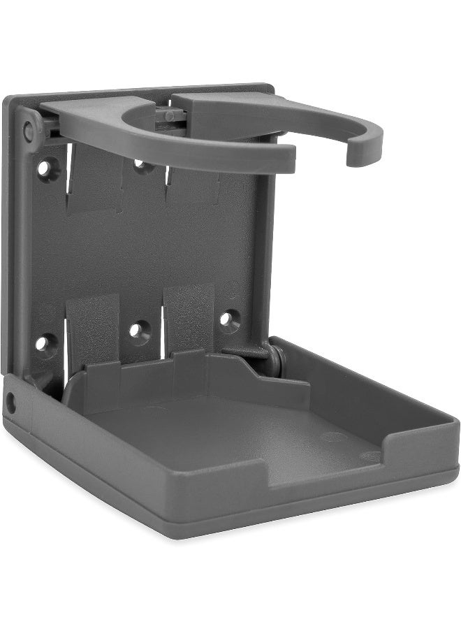 Camco Camper/RV Drink Holder - Features Adjustable Space-Saving Design & Holds Almost Any Size Mug, Cup, Bottle or Can - Extra Cup Holder for Cars, Trucks, RVs, Vans, Boats, and More - Gray (44041) - Image 1