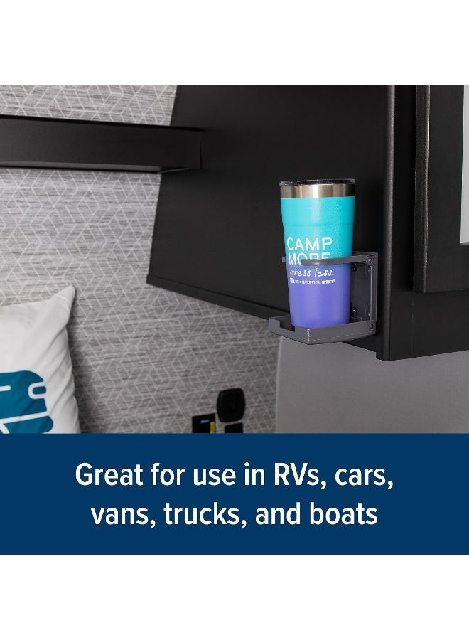 Camco Camper/RV Drink Holder - Features Adjustable Space-Saving Design & Holds Almost Any Size Mug, Cup, Bottle or Can - Extra Cup Holder for Cars, Trucks, RVs, Vans, Boats, and More - Gray (44041) - Image 5
