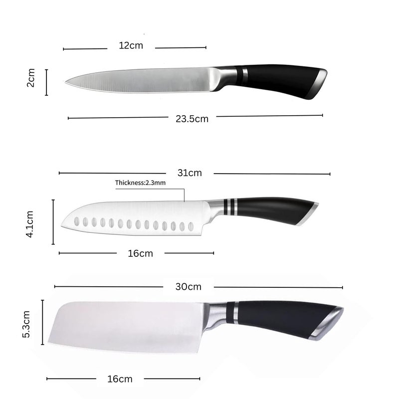 BENCI Kitchen Knife 12 Inch Knife with Razor Sharp Blade Modern Chopping Knife for Kitchen Ergonomic Handle Professional Kitchen Knives Set of 1 Big Knife - Image 2