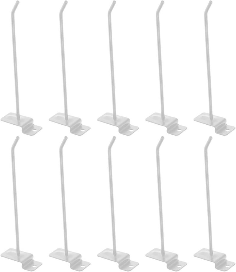 10pcs 15cm White Metal Panel Pegboard Hooks for Commodity Display, Utility Hooks Compatible with Supermarket Shelves and Garage Storage - Image 1