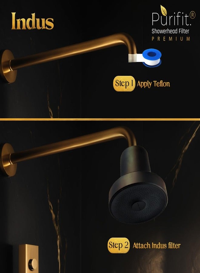 بيورفيت فلتر رأس دش Purifit Premium المصقول للماء العسر | مُنعم مياه للحمام | يقلل من تساقط الشعر والقشرة وجفاف الجلد | يزيل الكلور والترسبات الكلسية - Image 3