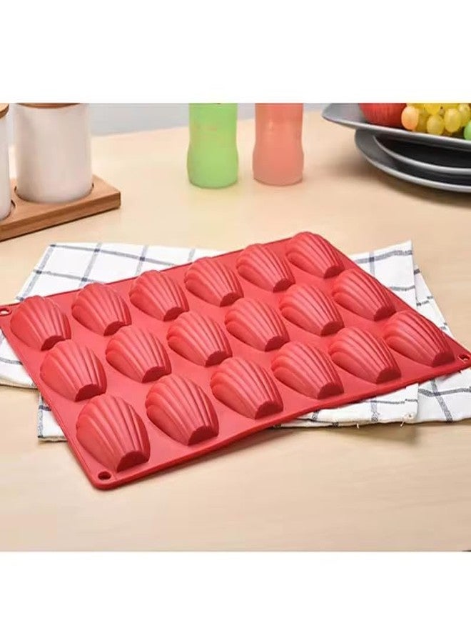SHOAIB French Madeleine Mould 1-piece French Cookies Baking Tray 18-Slots Shell Shape Silicone Mould for Chocolates & Desserts - Image 2