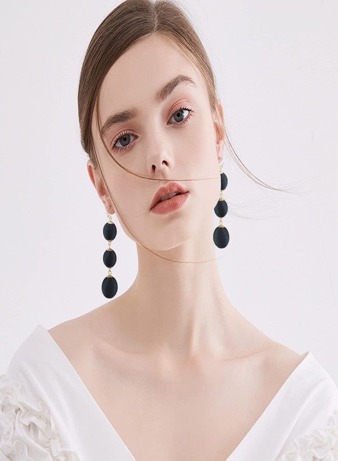 Coiris Sparkling Ball Dangle Earrings for Women Bohemian Handmade Sparkly Sequin Beaded Ball Lightweight Vacation Earrings(ER1084-black) - Image 3