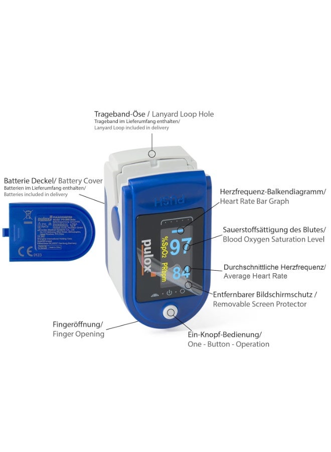 جهاز قياس أكسجين الدم ونبضات الأصابع – صغير وسهل الاستخدام لمتابعة SpO2 - Image 3