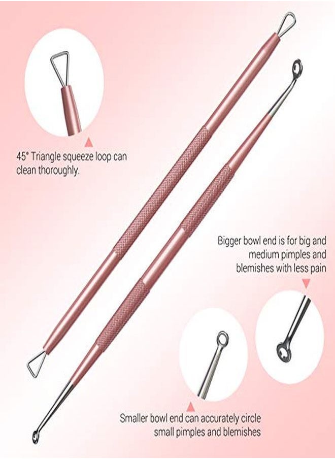 Blackhead Remover Pimple Popper Tool Kit Professional Blackhead Extractor Tool For Nose Face, Stainless Comedone Extractor, Blemish Whitehead Popping Tool With Portable Metal Case