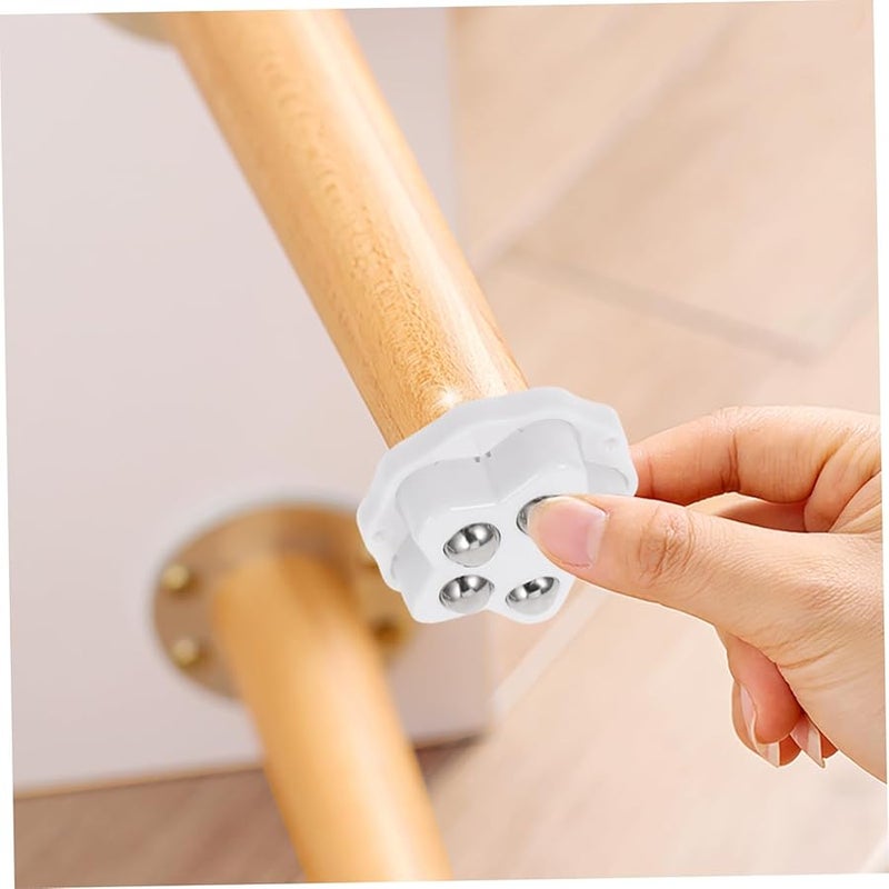 Veemoon 4pcs White Adhesive Caster Wheels 5x5x1.5cm Swivel Small Wheels for Furniture Storage - Image 5