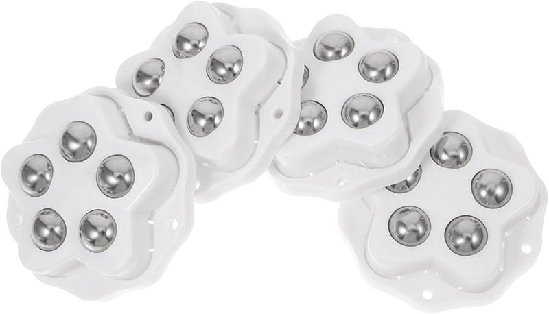 Veemoon 4pcs White Adhesive Caster Wheels 5x5x1.5cm Swivel Small Wheels for Furniture Storage - Image 2