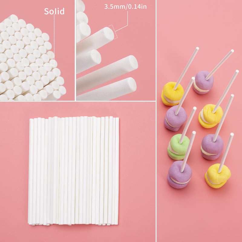 SOTMALTK 320Pcs Cake Pop Sticks and Wrappers Kit, 6inch Lollipop Sticks with Cake Pop Bags and Metallic Twist Ties Bow, Perfect for Making Lollipops,Candies,Chocolates and Cookies - Great for Parties - Image 4