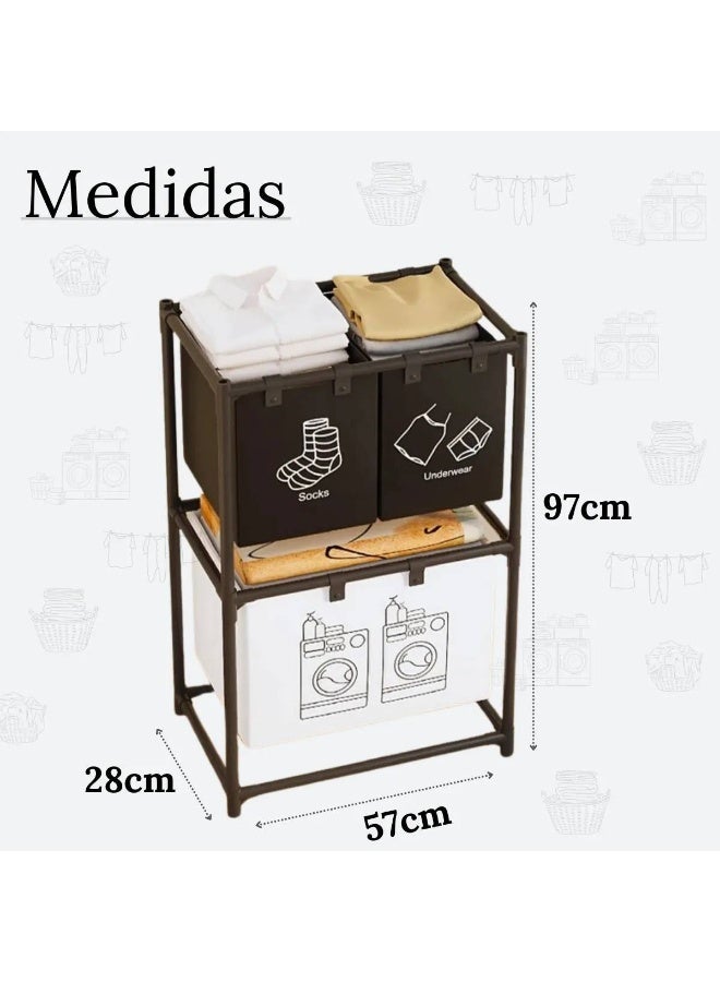 Divided Laundry Basket – Smart Sorting & Breathable Design for Fresh Clothes  DG - Image 3