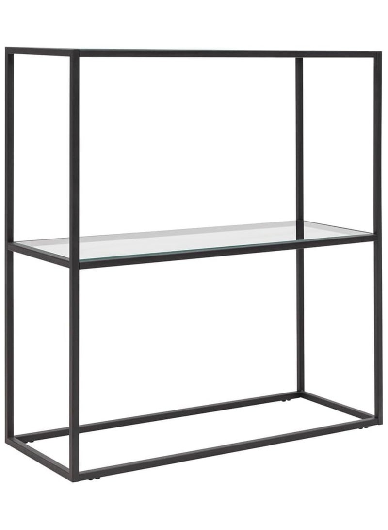 LINGWEI Modern Glass Console Table with Storage Pre Assembled 2 Tier Elegant Entryway Sofa Hallway Living Room Bedroom Home Office Furniture - Image 3