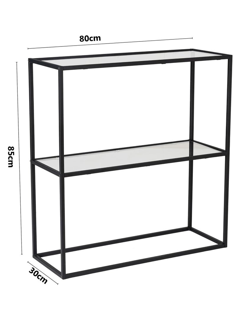 LINGWEI Modern Glass Console Table with Storage Pre Assembled 2 Tier Elegant Entryway Sofa Hallway Living Room Bedroom Home Office Furniture - Image 4