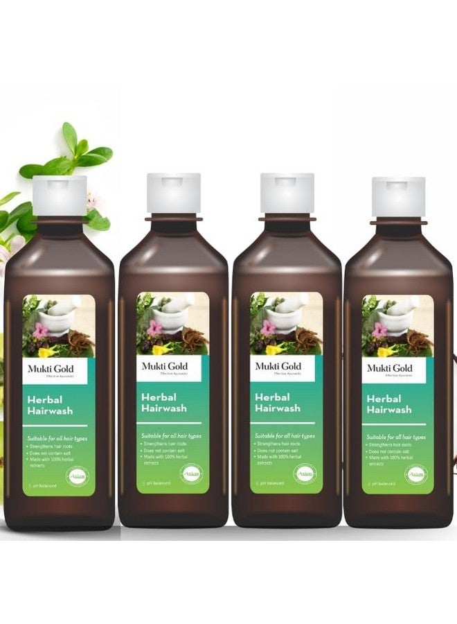 Axiom Muktigold Herbal Hairwash 200ml(Pack of 4) -Amla, Reetha, Shikakai, Bhringraj Premium, Herbal, Natural & Ayurvedic Shampoo SLS & Paraben Free - Image 1