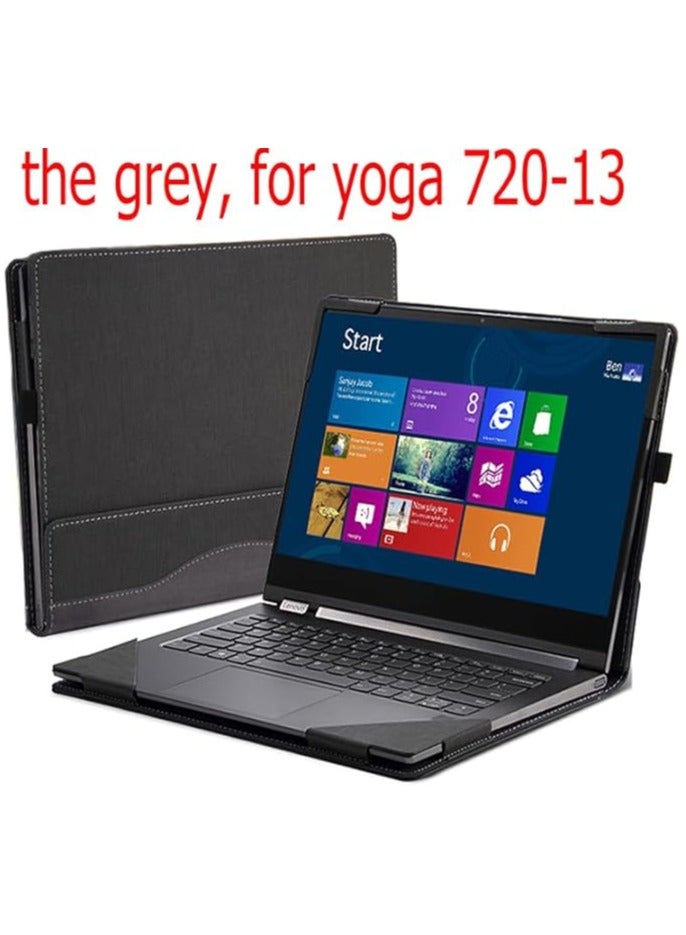 Laptop Case Compatible with 13.3'' Lenovo Yoga 720-13 720-13IKB, All-Inclusive Anti-Fall Protective Shell PU Leather Inner Bag Protective Cover - Image 2