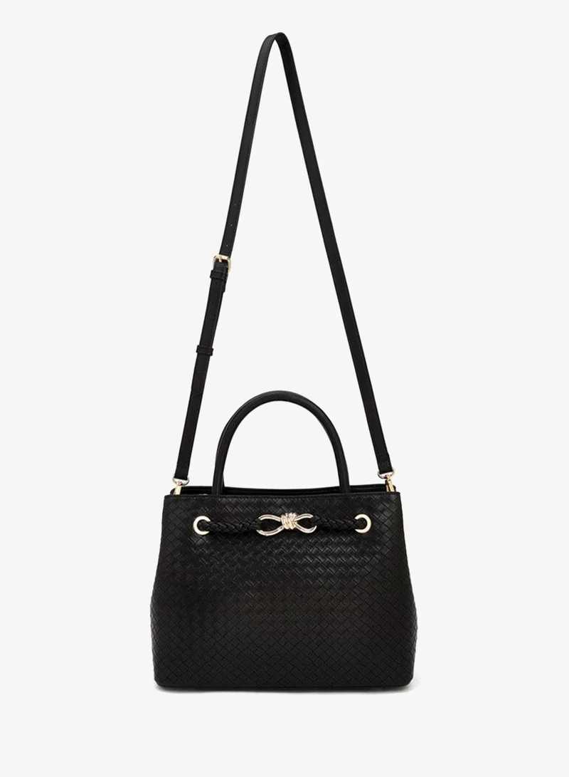 لو كونفورت Textured Satchel Bag With Detachable Strap