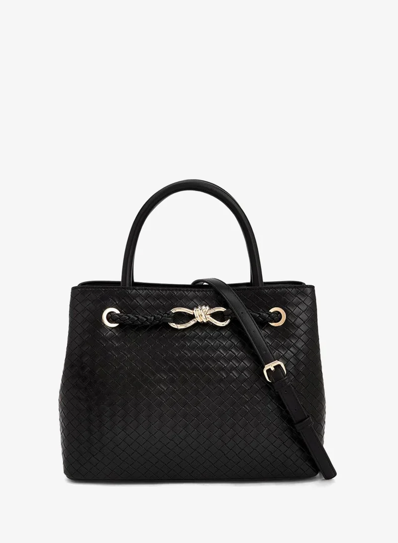 لو كونفورت Textured Satchel Bag With Detachable Strap