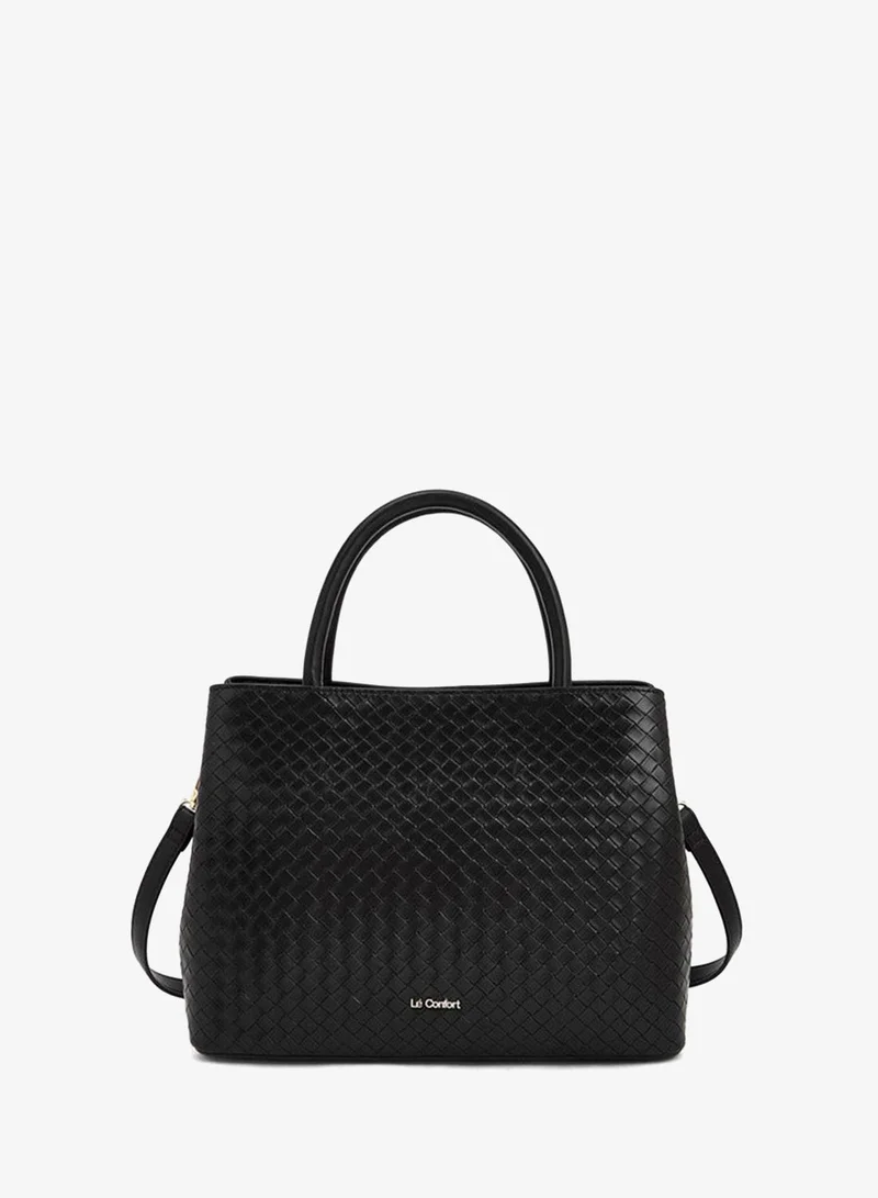 Le Confort  Textured Satchel Bag With Detachable Strap for Women | Best Price UAE