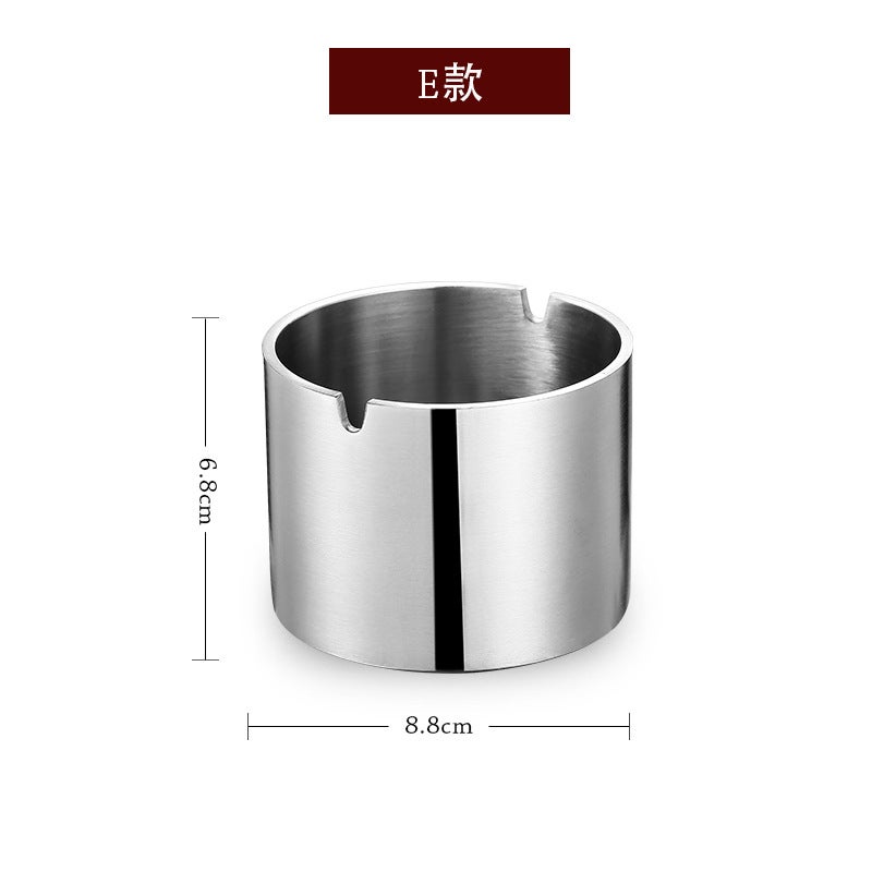 Stainless Steel Ashtray Creative Ashtray Living Room Internet Cafe Creative Ashtray Large Windproof With Column European Style Ashtray - Image 1