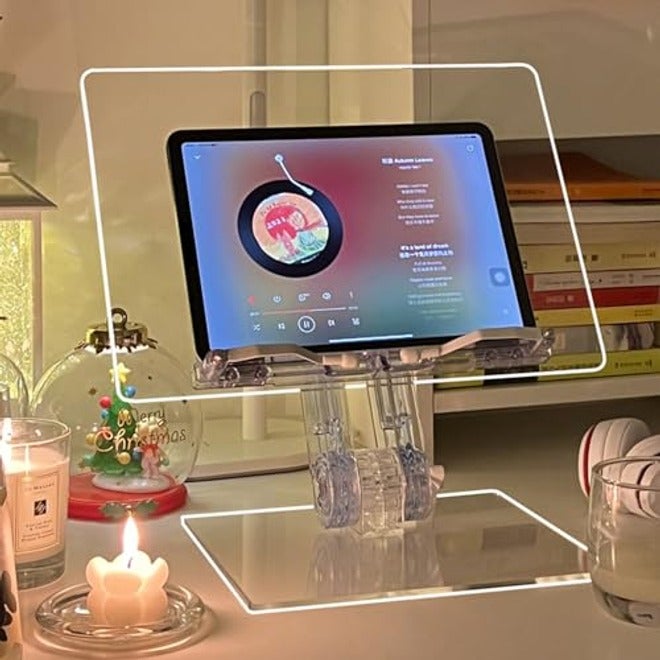 Adjustable Foldable Aluminum Laptop Stand - Lightweight Portable Riser for Desk, Flat Folding for Storage & Travel