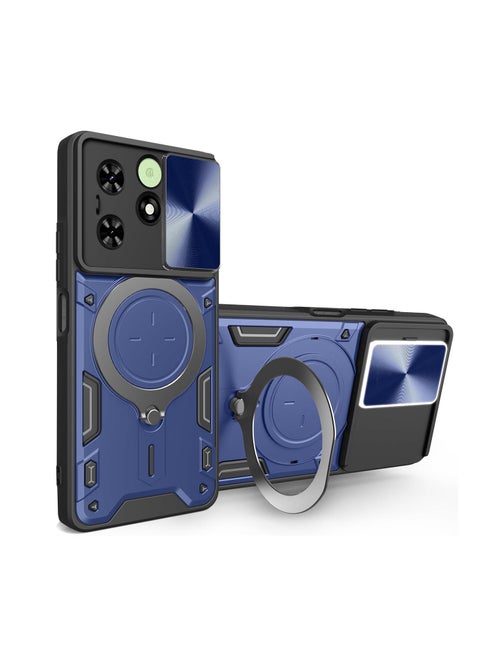 Infinix Hot 40i / Infinix Smart 8 4G Mobile Phone Case Cover, Slide Camera Lens Cover, 360°Rotating Kickstand Ring, Bumper Shockproof Phone Case，Compatible with Car Magnetic Mount
