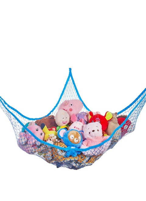Toy Hammock for Stuffed Animals,Stuffed Animal Hammock Net Jumbo Plush Toy Storage Cornet Net 70" Wall Sling Giant Baby Kids Children Teddy Bear Mesh Toy Net Organizer(Blue)