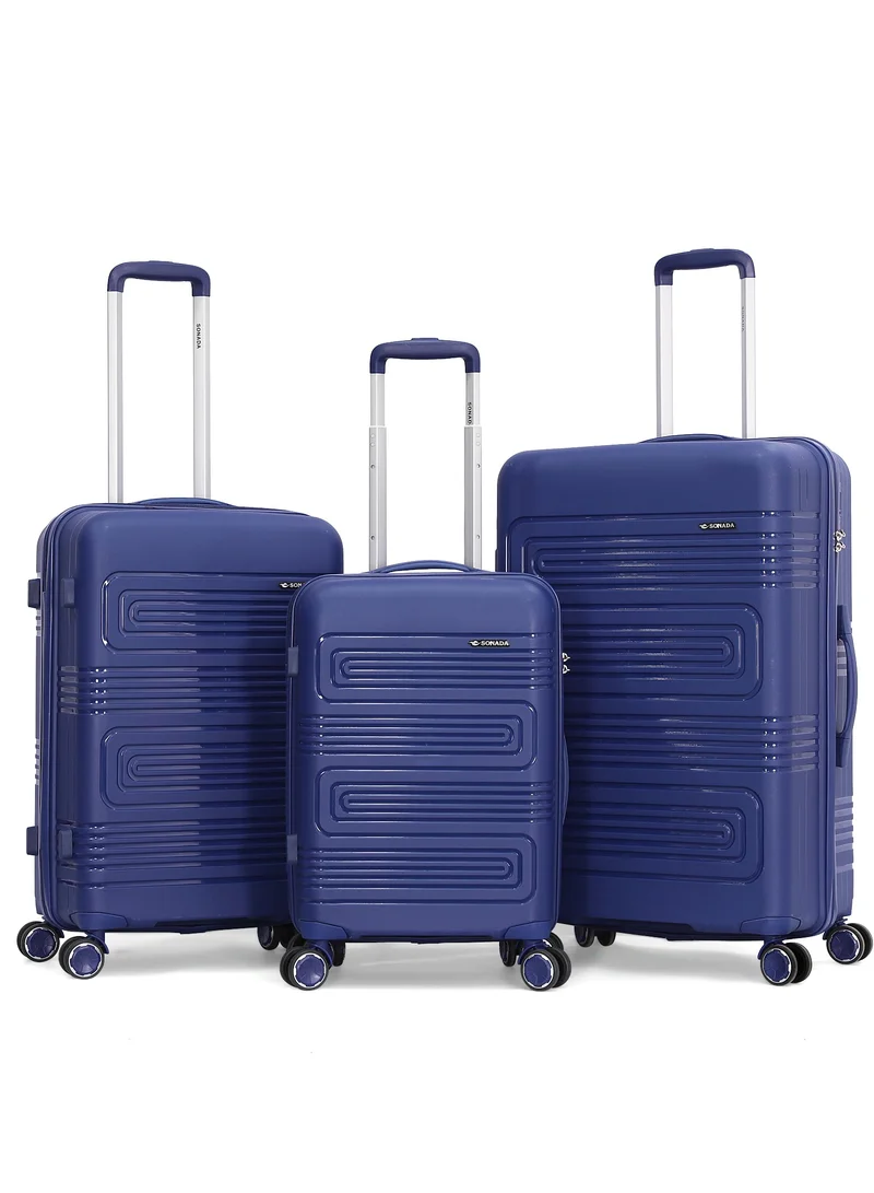 SONADA Sonada Trolley Bags 3 PCS Set Hardside Suitcase,Blue