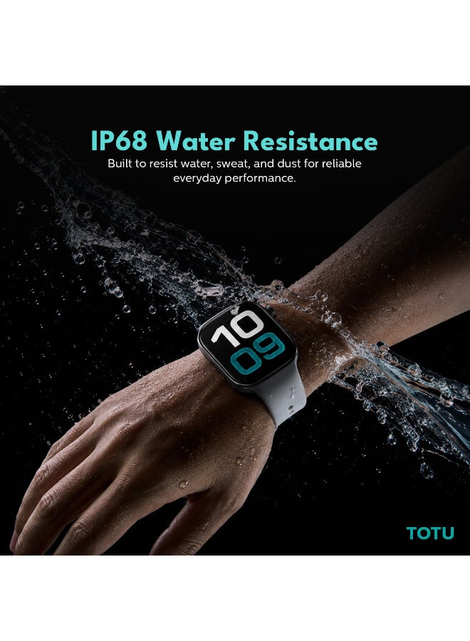 Totu Smart Watch - 46mm HD Full Screen Display, Bluetooth 5.3 Calling, Heart Rate Monitoring - Black - Image 5