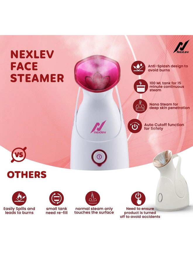 NexLev Steamer For Cold & Cough| Face Steam,Inhaler & Vaporizer | Perfect for Facial & Aromatherapy | Nano Ionic Steam | Uv Sterilization | Aroma Diffuser|30 Sec Heating|Avoid Burns & Spillage | FS-01 - Image 5