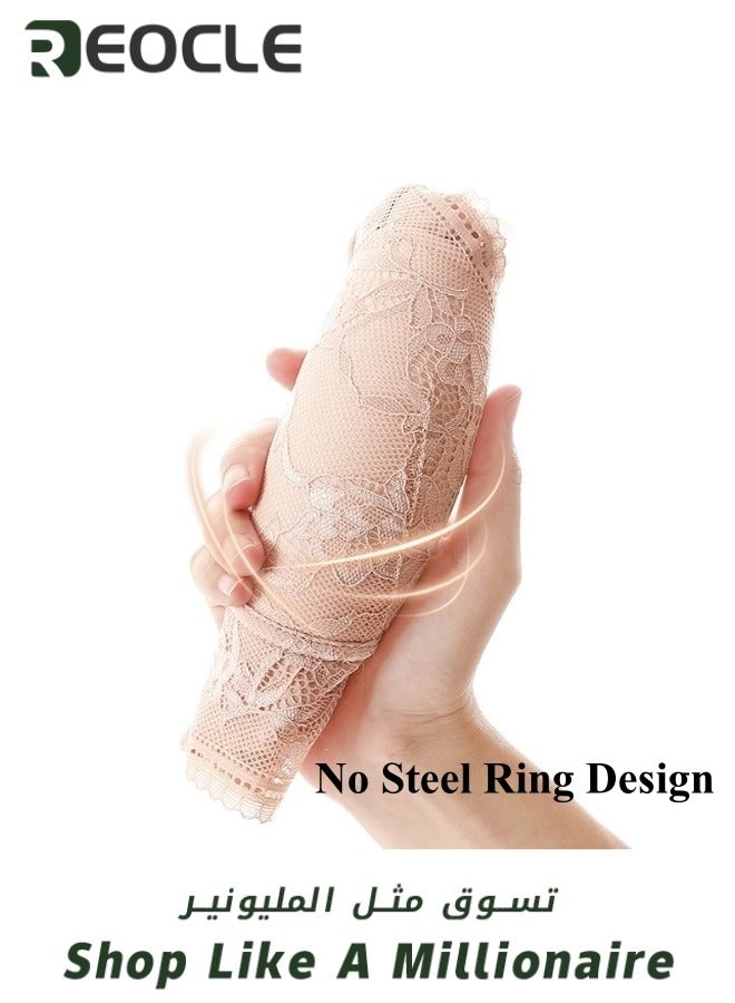 REOCLE Women's Push Up Bra Lace Bra Stretch Seamless Bra Support Underwear Large Size  Anti Sagging Bra Full Coverage Bra - Image 4