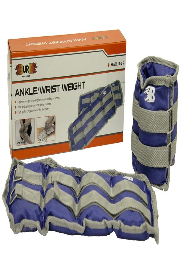 Burn BFA3011-1.5 Ankle Wrist Weight, 1.5 Kg (Navy/Grey)