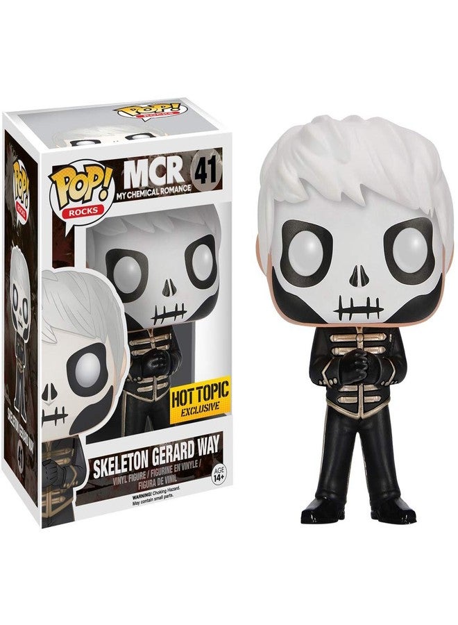 Funko Skeleton Gerard Way (Hot Topic Exc) Pop Rocks Vinyl Figure & 1 Compatible Graphic Protector Bundle (07526 - B) - Image 1