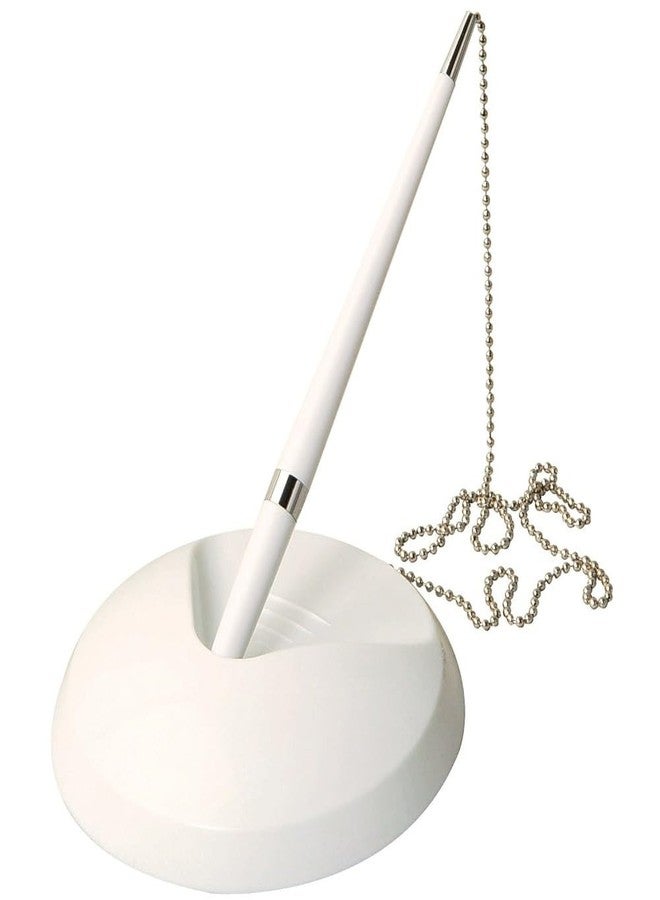 janrax Reception Pen on Chain with Stand for Home, School, Bank (White) - Image 1